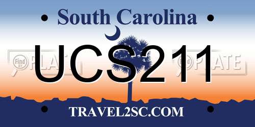 UCS211 South Carolina License Plate