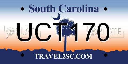 UCT170 South Carolina License Plate