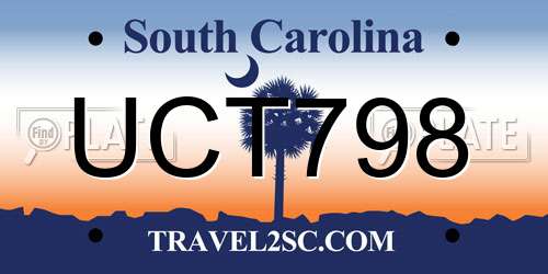 UCT798 South Carolina License Plate