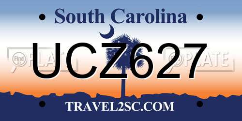 UCZ627 South Carolina License Plate