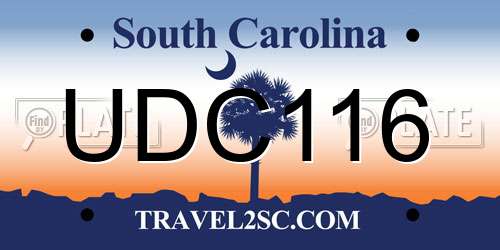 UDC116 South Carolina License Plate