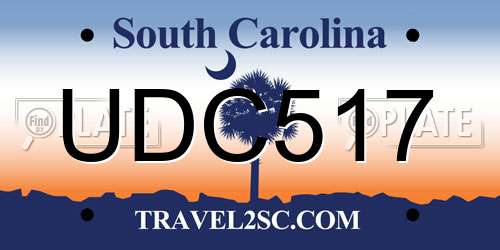 UDC517 South Carolina License Plate