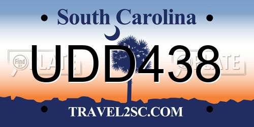 UDD438 South Carolina License Plate