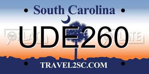 UDE260 South Carolina License Plate