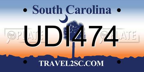 UDI474 South Carolina License Plate