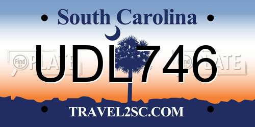 UDL746 South Carolina License Plate