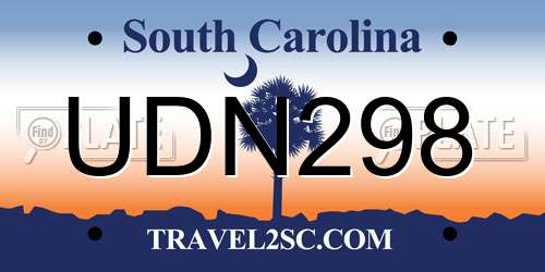 UDN298 South Carolina License Plate
