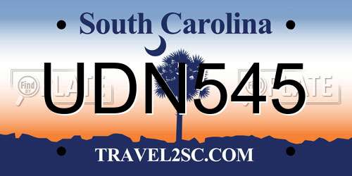 UDN545 South Carolina License Plate