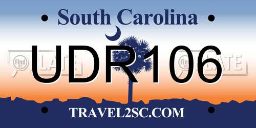 UDR106 South Carolina License Plate