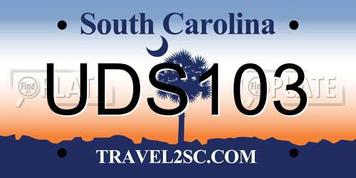 UDS103 South Carolina License Plate