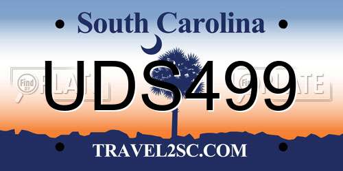 UDS499 South Carolina License Plate