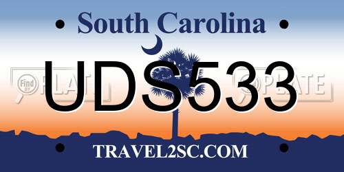 UDS533 South Carolina License Plate
