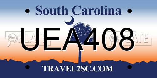 UEA408 South Carolina License Plate