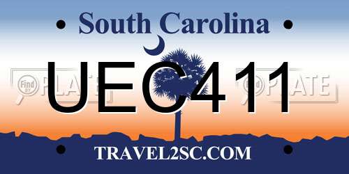 UEC411 South Carolina License Plate