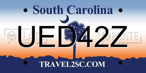 UED42Z South Carolina License Plate