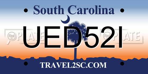 UED52I South Carolina License Plate