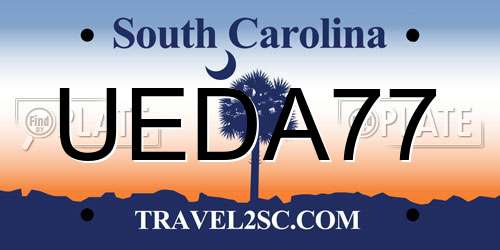 UEDA77 South Carolina License Plate