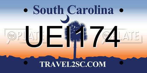 UEI174 South Carolina License Plate