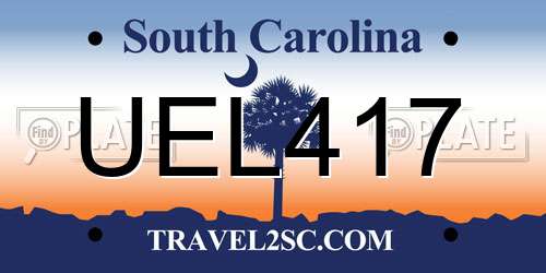 UEL417 South Carolina License Plate