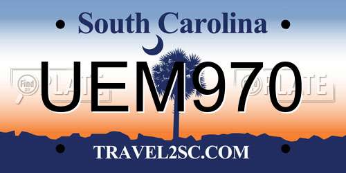 UEM970 South Carolina License Plate