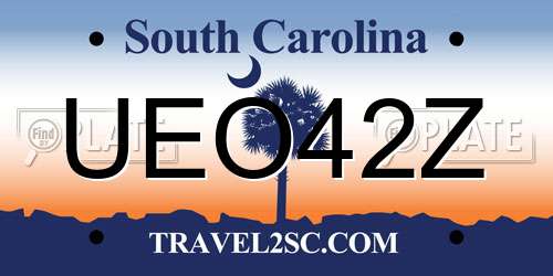 UEO42Z South Carolina License Plate