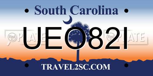 UEO82I South Carolina License Plate