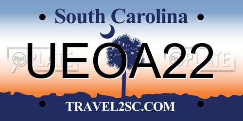 UEOA22 South Carolina License Plate