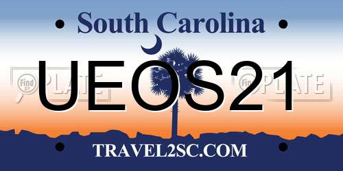 UEOS21 South Carolina License Plate