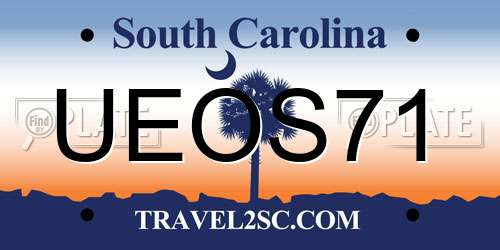 UEOS71 South Carolina License Plate