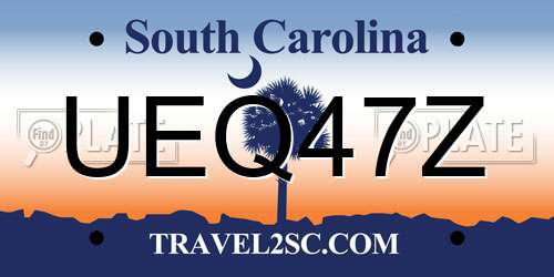 UEQ47Z South Carolina License Plate