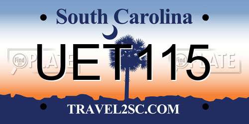 UET115 South Carolina License Plate