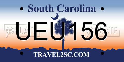 UEU156 South Carolina License Plate