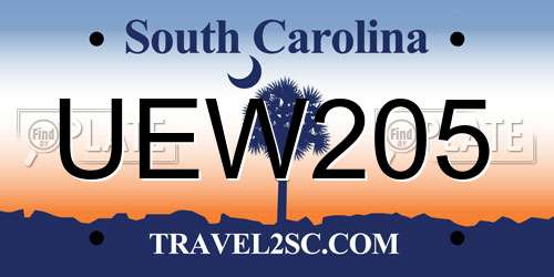 UEW205 South Carolina License Plate