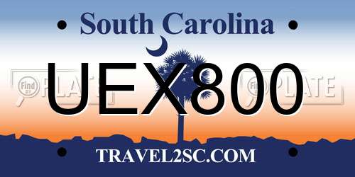 UEX800 South Carolina License Plate