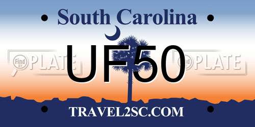 UF50 South Carolina License Plate