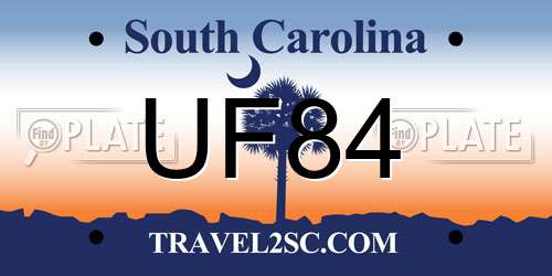 UF84 South Carolina License Plate