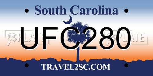 UFC280 South Carolina License Plate