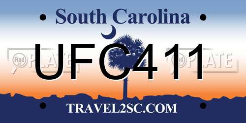 UFC411 South Carolina License Plate