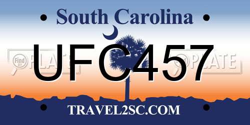 UFC457 South Carolina License Plate