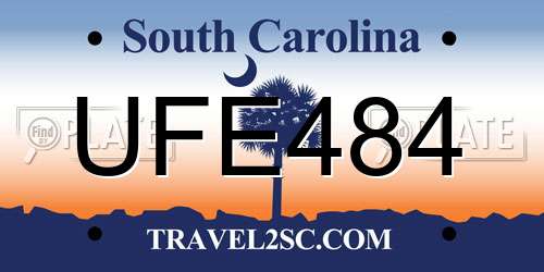 UFE484 South Carolina License Plate