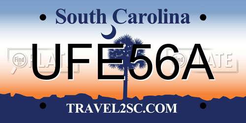 UFE56A South Carolina License Plate