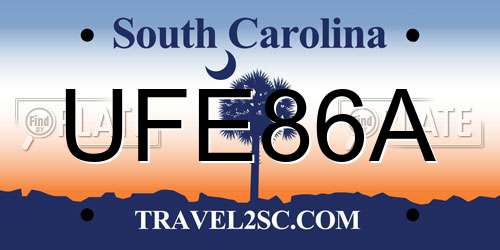 UFE86A South Carolina License Plate