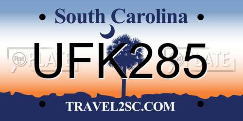 UFK285 South Carolina License Plate