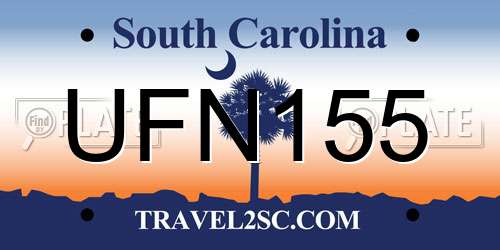 UFN155 South Carolina License Plate
