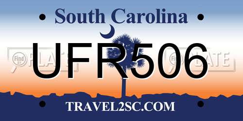 UFR506 South Carolina License Plate