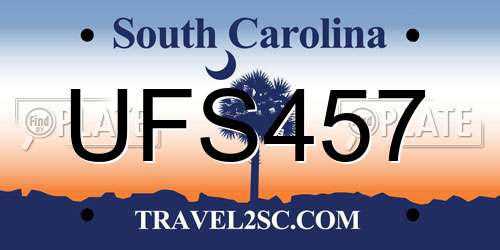 UFS457 South Carolina License Plate
