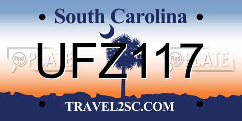 UFZ117 South Carolina License Plate