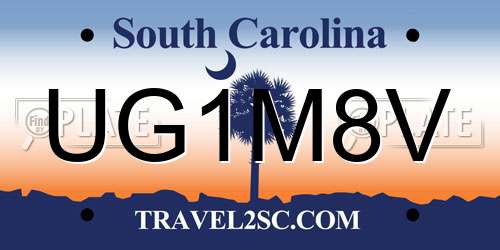 UG1M8V South Carolina License Plate