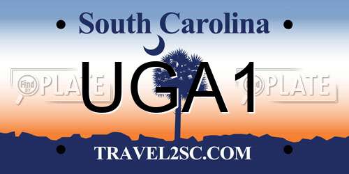 UGA1 South Carolina License Plate