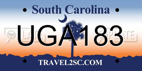 UGA183 South Carolina License Plate